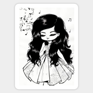 Little Girl Singing Sticker